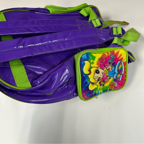Vintage Lisa Frank Full Size Backpack 3 Fab Girl Friends Tie Dye Purple Green - Picture 13 of 15